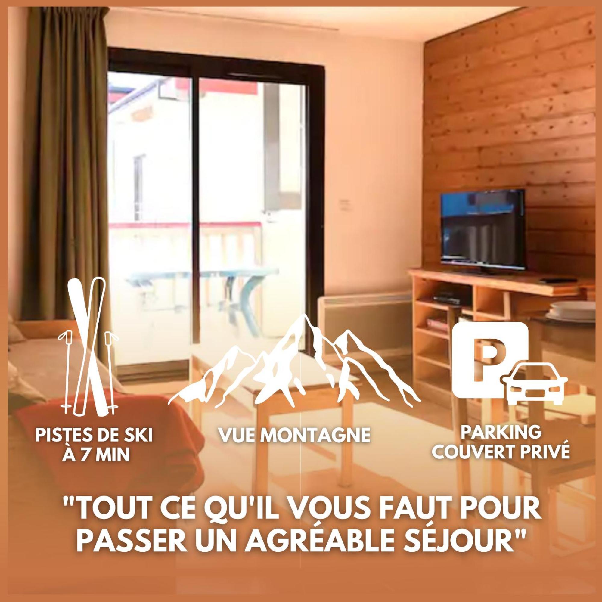 Charmant T3 Avec Vue Montagne Et Parking Privatif Font-Romeu-Odeillo-Via Exterior foto